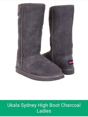 Ukala from Australia Charcoal Gray Suede-Pull-On Boots women’s size 7